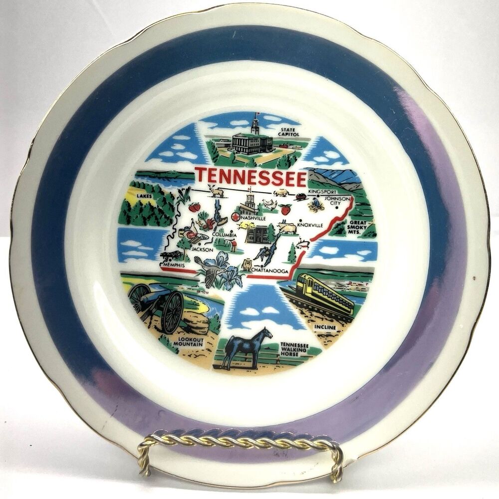 State of TENNESSEE Collector Souvenir Plate  Landmarks 7.25"